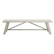 Sonoma Dining Bench Rustic Style Solid Wood White Wash Finish 66x17x18 inches Glass House Furnishings