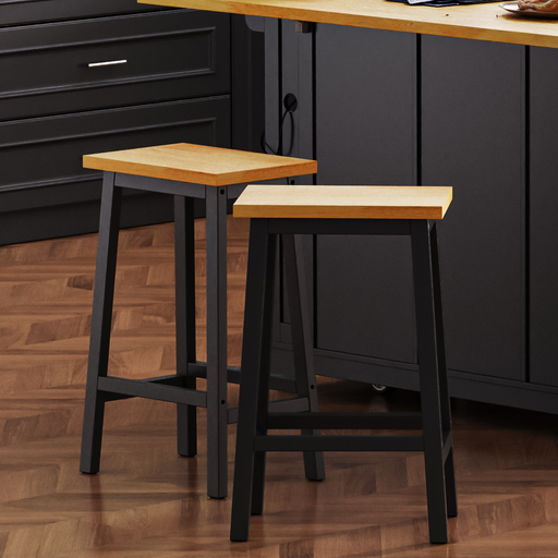 K&K Wood Bar Stools Chair | Glass House Furnishings