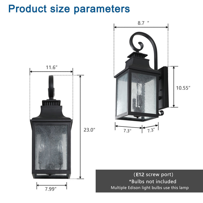 Large Outdoor Wall Lamp with Glass