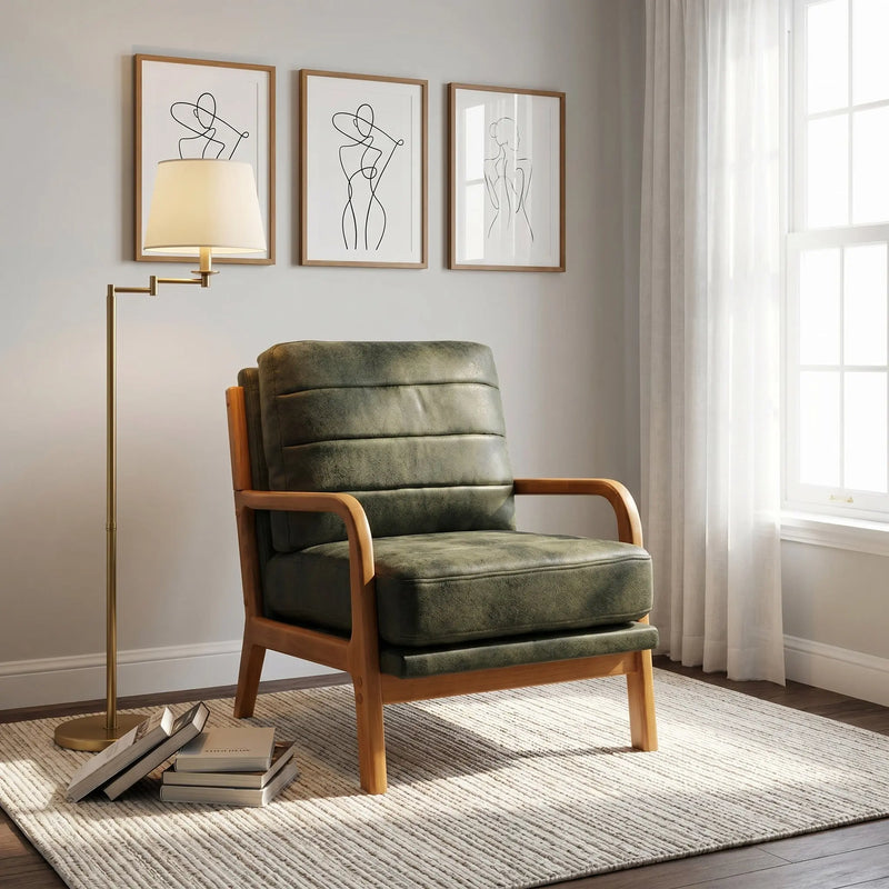 Foil fabric wood armchair Glass House Furnishings