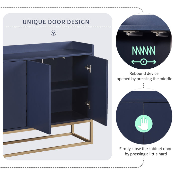 TREXM Modern Sideboard Elegant Buffet Cabinet with Large Storage Space for Dining Room, Entryway (Navy)