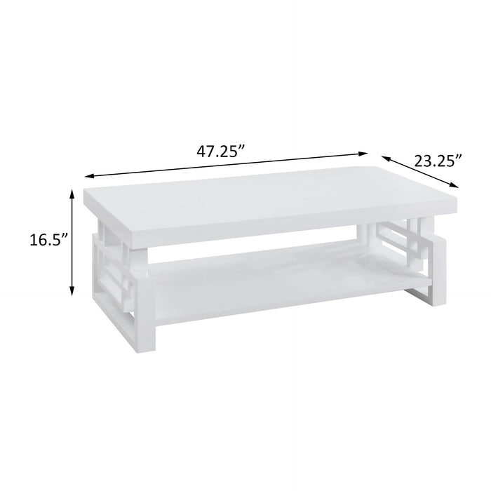 High Glossy White Rectangular Coffee Table