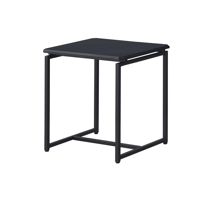 GT 3 Piece Black Carbon Fiber Wrap Coffee Table and End Table Set