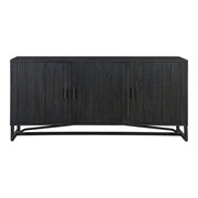 Sideboard, New Pine Frame, Reclaimed Pine Face Boards, Black Finish Glass House Furnishings