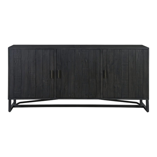 Sideboard, New Pine Frame, Reclaimed Pine Face Boards, Black Finish Glass House Furnishings