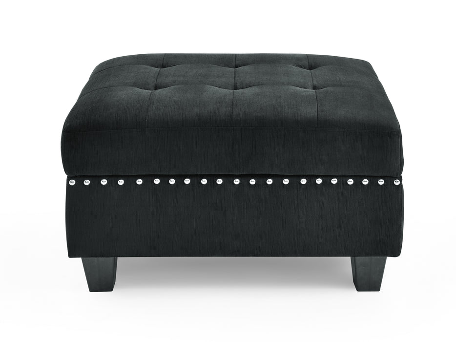 U-Shape Modular Sectional Sofa, DIY Combination Set - Includes 2 Single Chairs, 2 Corners, 2 Ottomans - Black Velvet