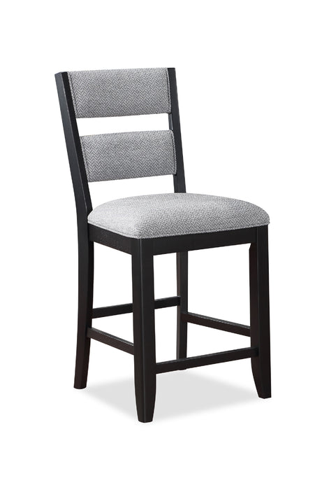 2 Pieces Black Farmhouse Counter Height Dining Chair, Gray