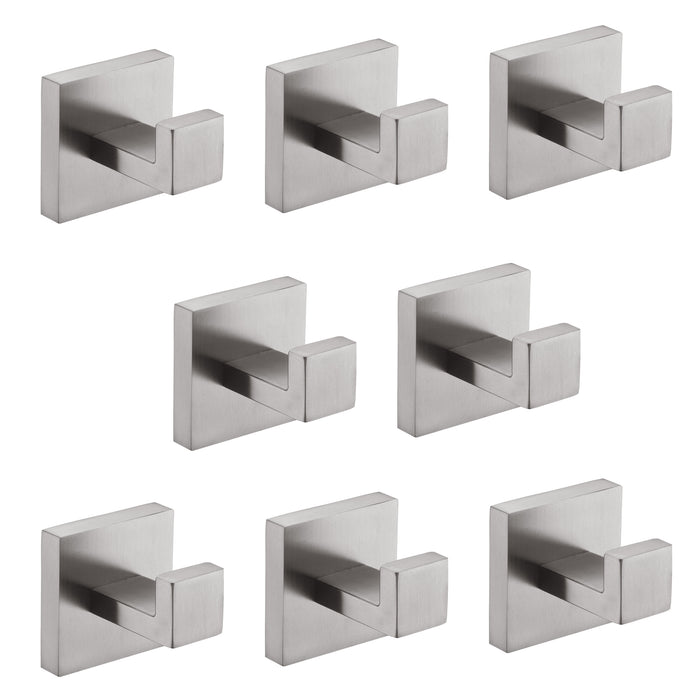 8 Pack Wall-Mounted Stainless Steel Bathroom Towel Hooks/Coat Hooks for Bathroom, Bedroom, Kitchen