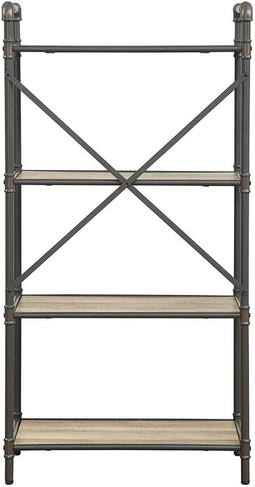 ACME Itzel Bookshelf in Antique Oak & Sandy Gray 97163