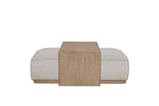 Ellis Gray Ottoman and Tray Table Glass House Furnishings