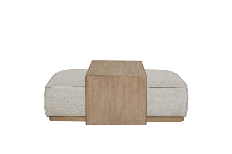 Ellis Gray Ottoman and Tray Table Glass House Furnishings