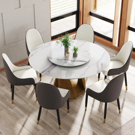 Keats Round Marble Dining Table | Glass House Furnishings