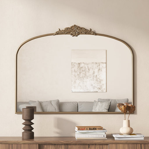 Aurelia Antique Brass Arched Wall Mirror | Glass House Furnishings