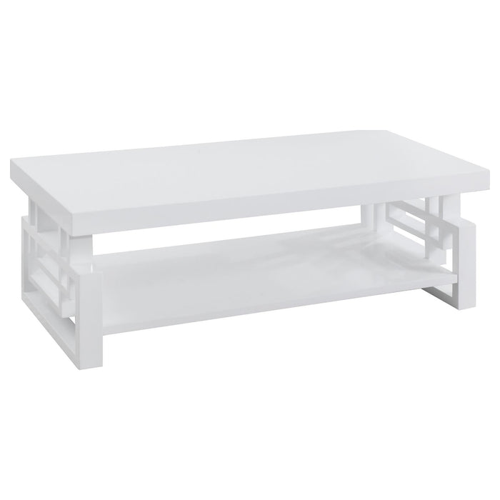 High Glossy White Rectangular Coffee Table