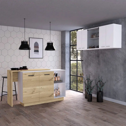 Baldwin White Light Oak Cabinet | Glass House Furnishings