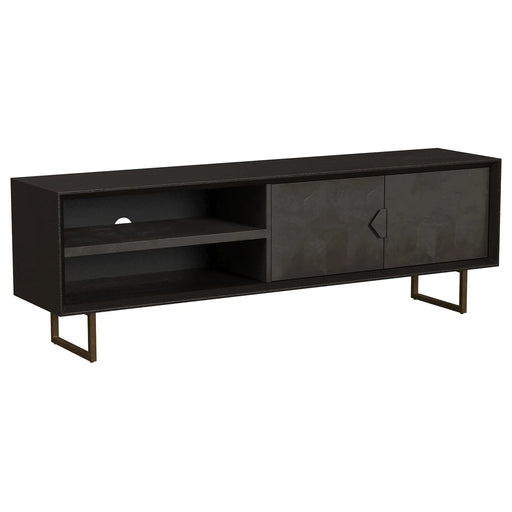 Manaya Charcoal Black TV Stand | Glass House Furnishings