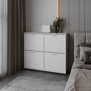 Deming White Shoe Storage Rack Glass House Furnishings