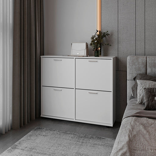 Deming White Shoe Storage Rack | Glass House Furnishings