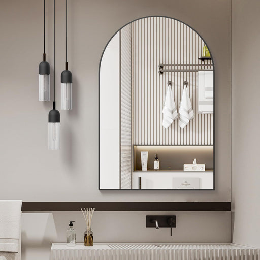 Amberley Black Metal Framed Bathroom Mirror | Glass House Furnishings