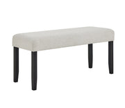 1pc Contemporary Upholstered Dining Bench Light Gray Finish Dining Room Living Room Wooden Furniture Black Finish Glass House Furnishings