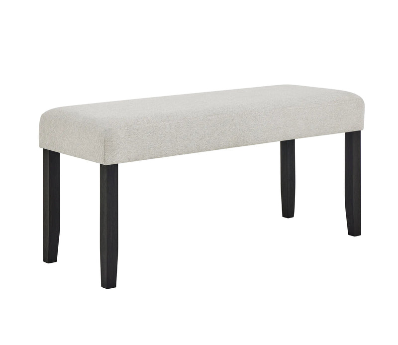 1pc Contemporary Upholstered Dining Bench Light Gray Finish Dining Room Living Room Wooden Furniture Black Finish Glass House Furnishings