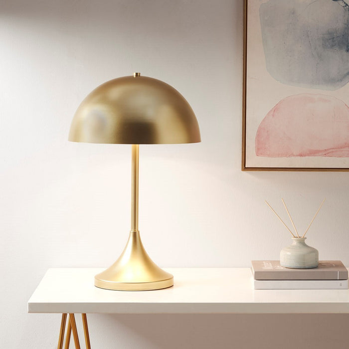 Dome-Shaped 2-Light Metal Table Lamp