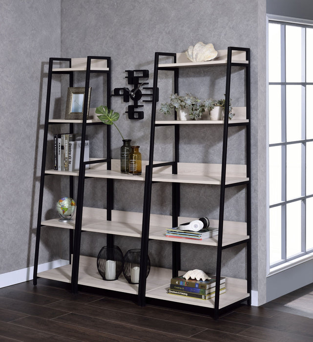 ACME Wendral Bookshelf (5-Tier, 16"L), Natural & Black 92673