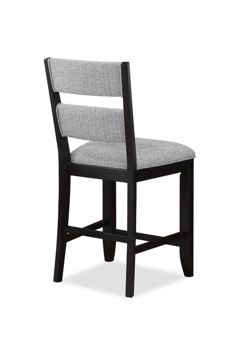 2 Pieces Black Farmhouse Counter Height Dining Chair, Gray