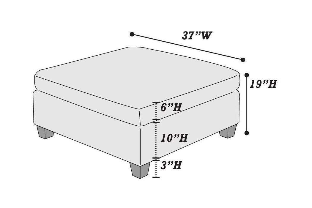 Living Room Furniture Grey Chenille Modular Sectional 6pc Set Corner L-Sectional Modern Couch 2x Corner Wedge 2x Armless Chairs and 2x Ottomans Plywood