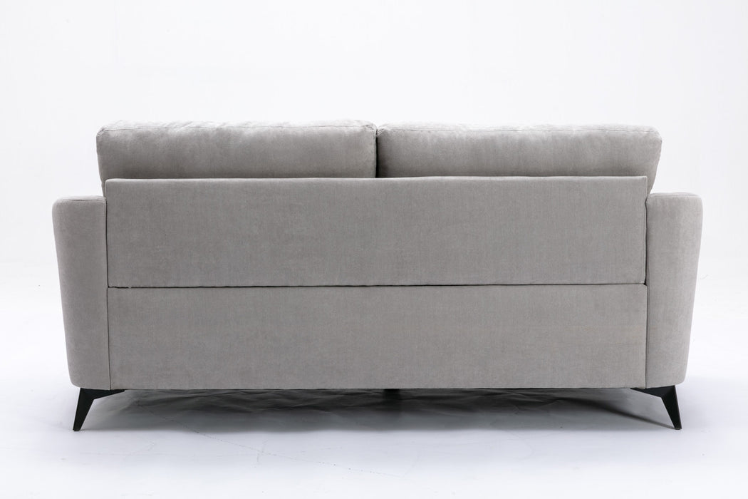 Callie Light Gray Velvet Fabric Sofa