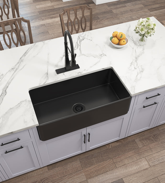 Inch  White Farmhouse Sink Deep Apron Sink Undermount Farmhouse Kitchen Sink Single Farm Sink