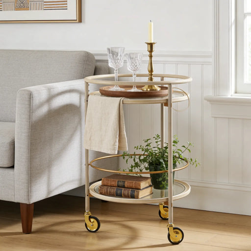 Townsend Round Bar Cart Furniture | Glass House Furnishings