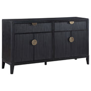 Mason Black 2-drawer Sideboard: Modern Storage Furniture with Wood Construction and Black Finish, 64.25W x 18D x 36.25H inches Glass House Furnishings