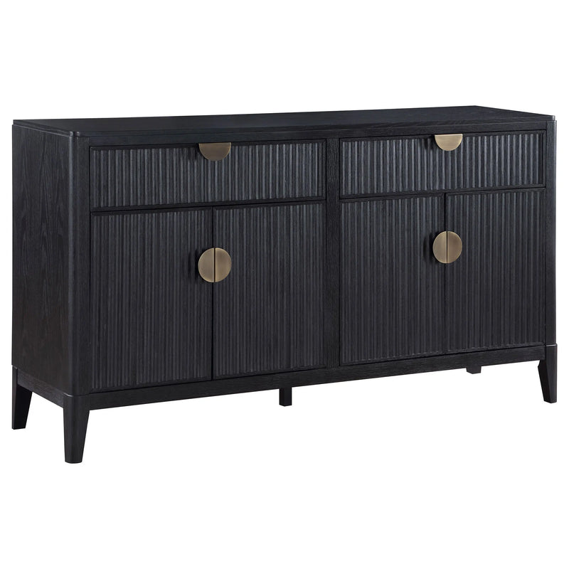 Mason Black 2-drawer Sideboard: Modern Storage Furniture with Wood Construction and Black Finish, 64.25W x 18D x 36.25H inches Glass House Furnishings