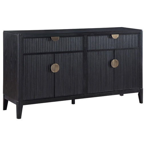 Mason Black 2-drawer Sideboard: Modern Storage Furniture with Wood Construction and Black Finish, 64.25W x 18D x 36.25H inches Glass House Furnishings