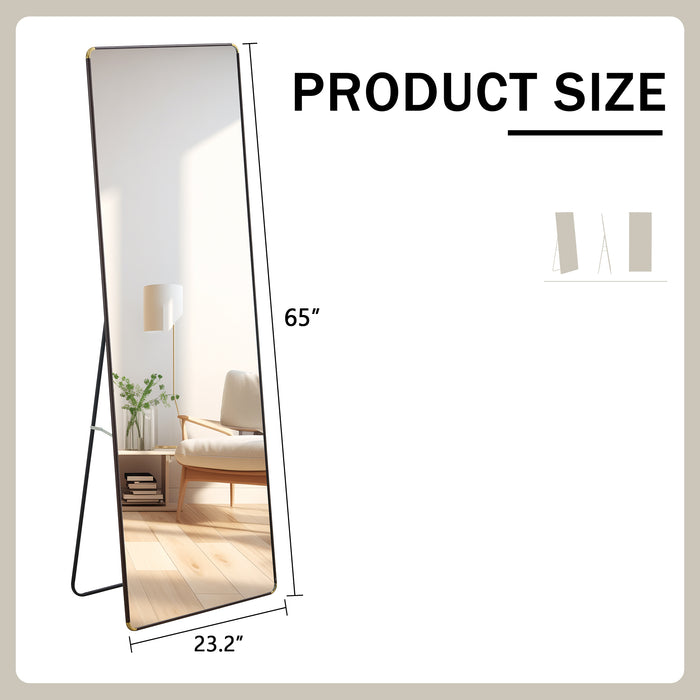 The 4th generation floor standing full-length mirror. wall mirror, bathroom makeup mirror, bedroom foyer, clothing store, wall mounted.    65 "* 23.2"