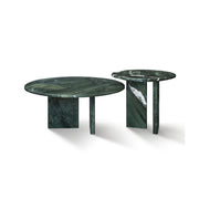Verde Diamond Green Marble Two-Piece Coffee Table Set Glass House Furnishings