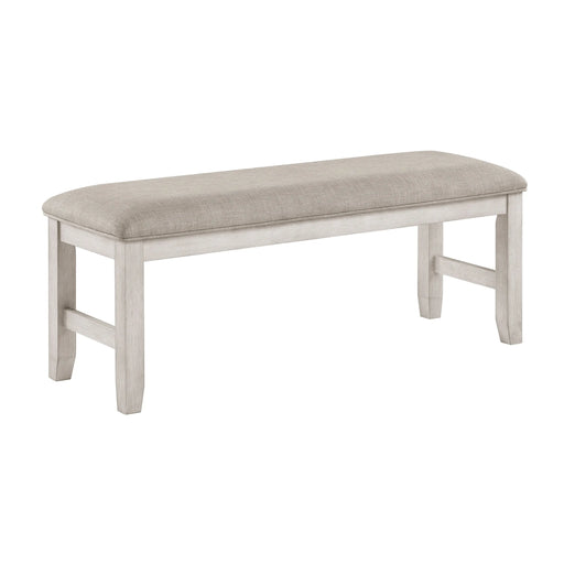 Ingram Farmhouse Antique White Dining Bench | Glass House Furnishings