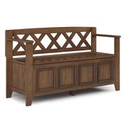 Amherst Rustic Natural Solid Wood Entryway Storage Bench Glass House Furnishings