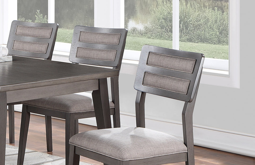 Beautiful Unique Set of 2 Side Chairs With Dark Brown Finish, Ladder Back Design & Cushion Upholstery, Kitchen Dining Room Furniture