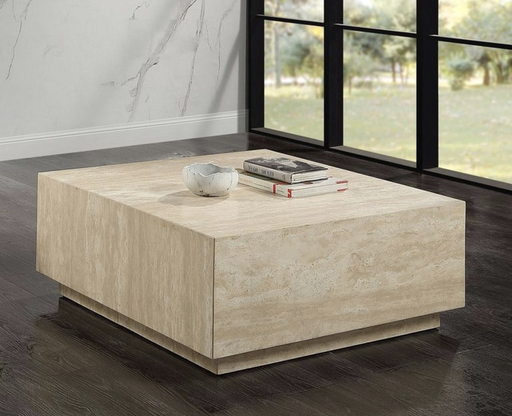 Deon Beige Travertine Coffee Table | Glass House Furnishings