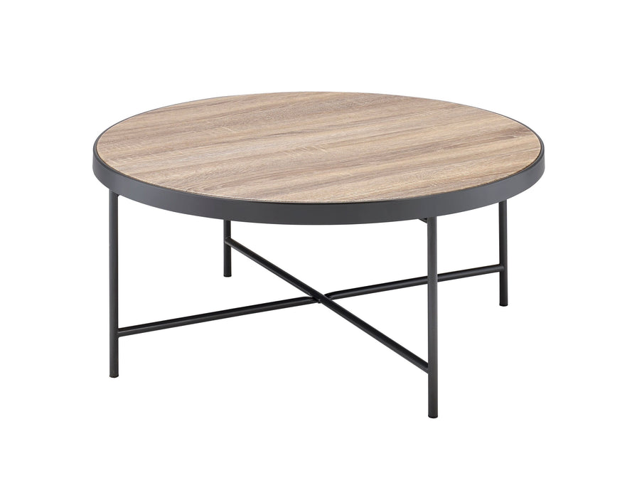 ACME Bage Coffee Table in Weathered Gray Oak & Metal 81735