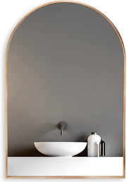 Avery Gold Metal Framed Arched Bathroom Mirror Glass House Furnishings