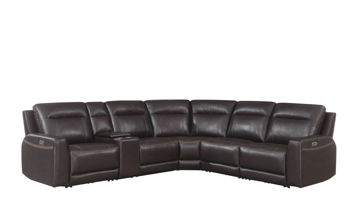 Customizable Dual-Power Leather Sectional - Top-Grain Leather, Power Headrest, Power Footrest - Transitional Styling, Perfect Fit