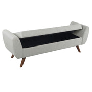 Rae Light Gray Upholstered Storage Bench Glass House Furnishings