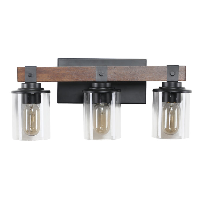 3-Light Rustic Farmhouse Bathroom Vanity Sconce Fixture