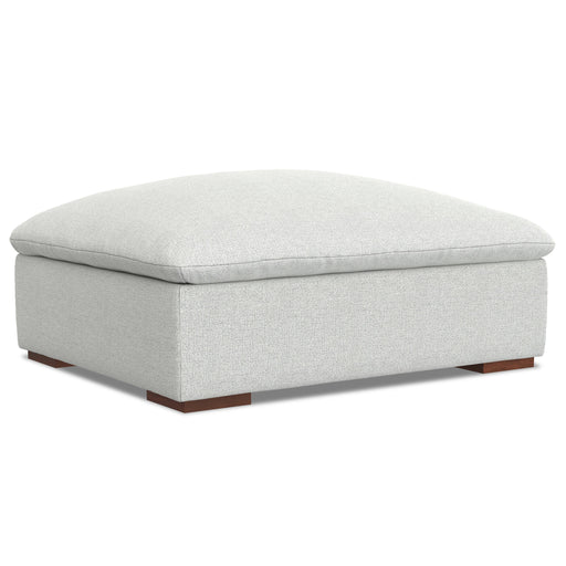 Jasmine Cloud Gray Performance Fabric Pillow-Top Ottoman Glass House Furnishings