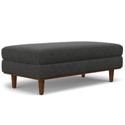 Morrison Charcoal Gray Woven Fabric Rectangular Ottoman Glass House Furnishings