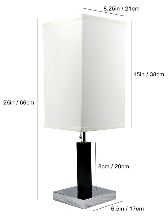 26"H BROWN SQUARE WOODEN TABLE LAMP (1PC/CTN) (0.92/5.55)