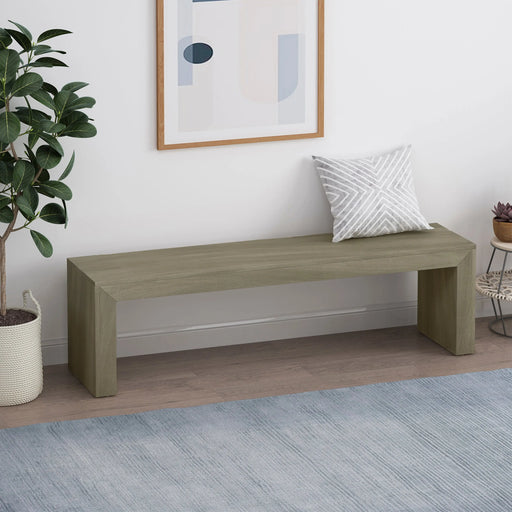 Acacia Wood Grey Taupe Dining Bench | Glass House Furnishings